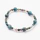 Faceted Natural Indian Agate Beads Stretch Bracelets BJEW-JB03387-2