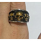 チタン鋼製フィンガー指輪  スカル  アンティーク黄金  usサイズ10（19.8mm） PW-WG28062-07-1
