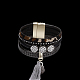 Fashion Zinc Alloy Leather Cord Multi-strand Bracelets BJEW-BB26637-1-2