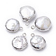 Ciondoli di perle keshi con perla barocca naturale placcata PEAR-Q008-08P-1