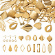 DIY ジオメトリック イヤリング メイキング キット  菱形、ティアドロップ、稲妻、葉、ハートの真鍮ペンダント、イヤリングフック、丸カンを含む  ゴールドカラー  146個/箱 DIY-TA0004-67-2