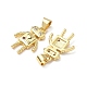 Латунные микро проложить кубического циркония подвески KK-Q068-61G-2