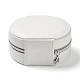 Cajas redondas con cremallera para almacenamiento de joyas de cuero de imitación pu PAAG-PW0003-07A-3