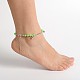 Trendy Painted Glass Beads Anklets AJEW-AN00042-04-4