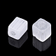 6/0 ガラスシードビーズ  模造キャットアイ  丸い穴  キューブ  ホワイトスモーク  3~7x3.5x3.5mm  穴：1.2mm  約4500個/袋 SEED-S026-02A-01-2