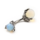 Opalite Beaded Curved Barbell AJEW-G042-04P-3