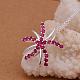 Simple Silver Color Plated Brass Cubic Zirconia Starfish Pendant Necklaces For Women NJEW-BB12985-4