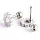 201 Stainless Steel Flower Barbell Cartilage Earrings EJEW-R147-07-2