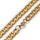 201 Stainless Steel Curb Chain Necklace & Rectangle Link Bracelet SJEW-F220-02B-3