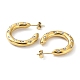 Real 18K Gold Plated 304 Stainless Steel Ring Stud Earrings with Rhinestone EJEW-L267-003G-01-2