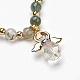 Natural Moss Agate Beads Stretch Charm Bracelets BJEW-JB03857-03-2