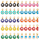 Beebeecraft 50 Stück 10 Farben Böse Augen Charms rund Emaille Böse Augen Anhänger 18 Karat vergoldet Glücksauge für DIY-Schmuck Ohrring Halskette Basteln KK-BBC0003-66-1
