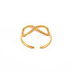 Placcatura ionica (ip) 304 anello per polsino cavo infinito aperto in acciaio inossidabile per donna RJEW-S405-198G-2