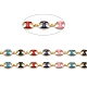 Golden Plated Alloy Enameled Coffee Bean Links Chains LCHA-H004-02G-A-2
