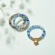 3 pz 3 anelli in pietra naturale e ottone con perline con 304 ciondoli a cuore in acciaio inossidabile per donna RJEW-JR00471-5