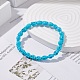 Bracelet extensible tête de mort synthétique turquoise (teint) BJEW-JB08068-02-2