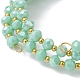 Bracelet de style wrap perlé rondelle de verre BJEW-JB09965-04-4