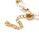 Placage sous vide 201 bracelet en perles rondes en acier inoxydable et en plastique pour femme STAS-D179-01G-3