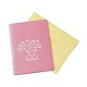 バラの長方形の3d花束ポップアップ紙グリーティングカード  封筒付き  バレンタインデーの結婚式の誕生日の招待カード  フラミンゴ  197x147x5mm AJEW-A008-03-2