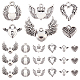 PandaHall 84pcs Heart Charms 6 Style Angel Wings Pendant Charms Tibetan Antique Silver Angel Charms Pendants Beads Alloy Vintage Wing Charm Beads for DIY Jewellery Making Necklace Bracelet FIND-PH0005-45-1