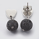 Natural Mixed Stone Beads Ear Studs EJEW-JE02893-3