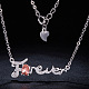SHEGRACE 925 Sterling Silver Word Forever Necklace JN329A-3