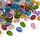 Cheriswelry 96 個 8 色透明ガラス ビーズ 連売り  オーバル  ミックスカラー  11x8x5.5mm  穴：1mm  12個/カラー GLAA-CW0001-04-3