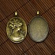 40x30 mm claro cabujones de vidrio y oval antiguo de aleación de zinc de bronce con cabochon bases mujer retrato colgante DIY-X0150-AB-NR-4
