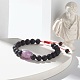 Natural Amethyst & Lava Rock Braided Bead Bracelets Set for Girl Women BJEW-JB06972-04-5