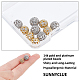 Sunnyclue 1 boîte de 10 pièces 2 couleurs 8 mm 14 carats de perles en zircone cubique rondes en strass micro pavé de boule disco pour la fabrication de bijoux ZIRC-SC0001-23-3