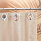 Olycraft 12 pcs anneaux de rideau de douche pompon anneaux de crochets en fer colorés anneaux de rideau de pompon en couches anneaux de rideau de décoration de salle de bains crochets de rideau crochet de douche ensemble de pompons pour accessoires de décoration de salle de bain 5~5.3 pouces HJEW-AB00221-5