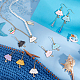 Marcadores de punto de bloqueo con colgante de paraguas de gato de esmalte de aleación HJEW-PH01882-4