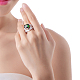 Los anillos de dedo de cristal de bronce romántica RJEW-BB19508-D-7-7