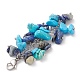 Décorations de pendentif en perles de lapis-lazuli naturel et de turquoise synthétique HJEW-JM01234-02-3