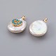 Colgantes naturales de perlas cultivadas de agua dulce PEAR-F008-26G-02-2