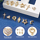 12Pcs 6 Styles Brass Micro Pave Clear Cubic Zirconia Connector Charms KK-TA0001-14-5