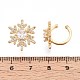 Латунные серьги-манжеты из прозрачного кубического циркония EJEW-T047-75G-3