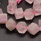 Cube Natural Rose Quartz Beads Strands G-L315-01-2