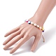 Handgefertigtes Armband aus geflochtenen Perlen aus Fimo und natürlichen Perlen für Frauen BJEW-JB07652-3