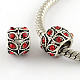 Antique Silver Plated Alloy Rhinestone Large Hole European Beads X-MPDL-R041-02E-1