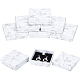 BENECREAT 8 Pack White Marble Effect Square Cardboard Jewellery Pendant Boxes Gift Boxes with Sponge Insert CBOX-BC0001-20-1