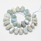 Pepitas de color aguamarina naturales hebras de perlas G-M237-08-2