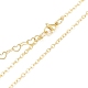Ожерелье с подвеской в форме сердца из ракушки и жемчуга на латунных цепочках NJEW-TA00089-3