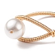 Anello da dito con perline di perle di conchiglia RJEW-TA00048-5