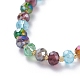 Galvaniser abaque facettes colliers de perles de verre NJEW-JN02623-2