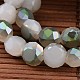 Faceted Drum Electroplate Half Plated Glass Beads Strands EGLA-M014-D02-1