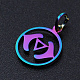 Chakra Theme Ion Plating(IP) 201 Stainless Steel Charms STAS-T054-JN403Q-1-2