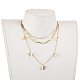 Brass Pendant Necklaces & Paperclip Chain Necklaces Sets NJEW-JN03027-5