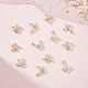BENECREAT 12Pcs 2 Styles Brass with Clear Cubic Zirconia Charms KK-BC0012-52-4