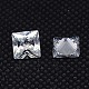 10PCS Clear Grade A Square Shaped Cubic Zirconia Pointed Back Cabochons X-ZIRC-M004-6x6mm-007-2